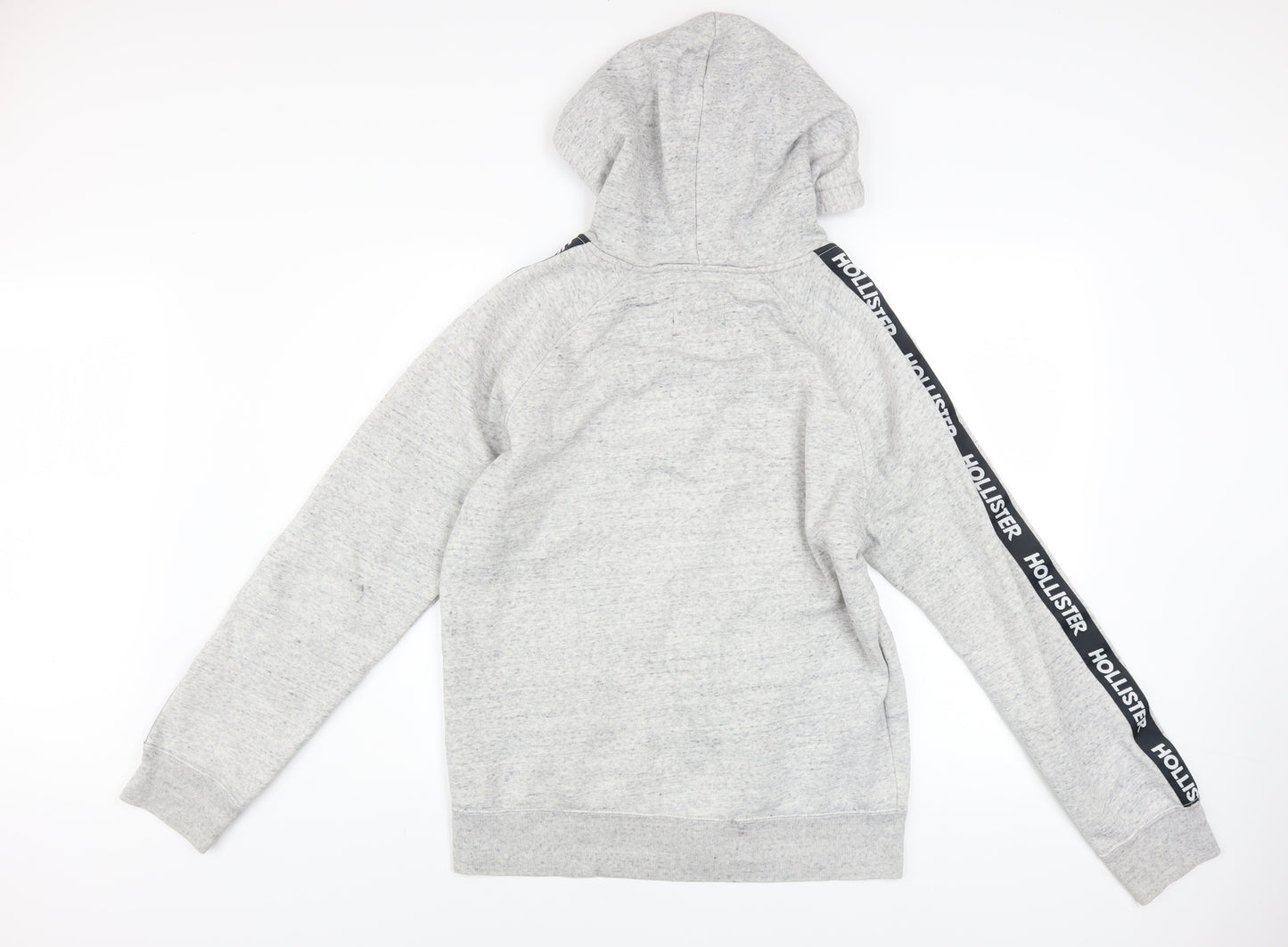 Hollister Men Grey Full Zip Hoodie Medium Cotton Blend