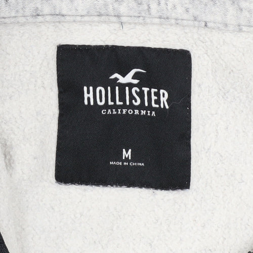 Hollister Men Grey Full Zip Hoodie Medium Cotton Blend