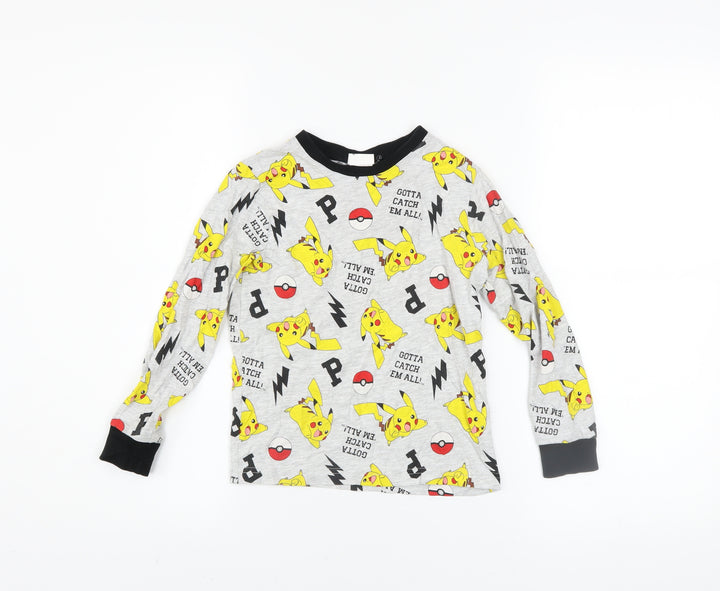 Pokémon Boys Grey Pikachu Long Sleeve Pyjama Top 6-7 Years