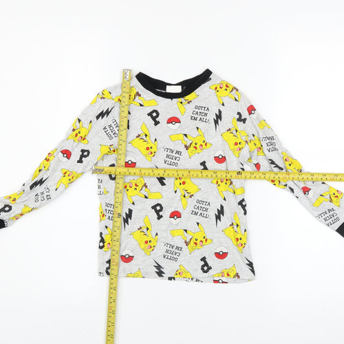 Pokémon Boys Grey Pikachu Long Sleeve Pyjama Top 6-7 Years