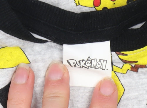 Pokémon Boys Grey Pikachu Long Sleeve Pyjama Top 6-7 Years