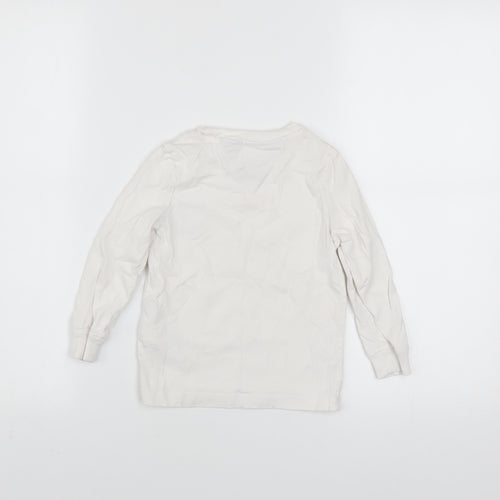 Tommy Hilfiger Boys White Long Sleeve Cotton Logo T-Shirt 4 Years