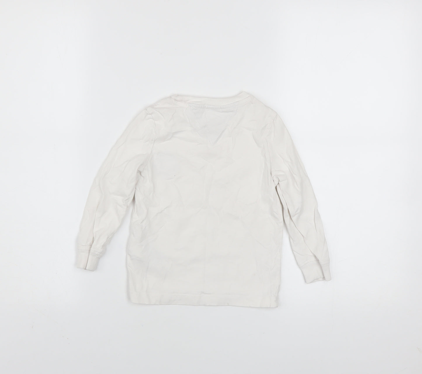 Tommy Hilfiger Boys White Long Sleeve Cotton Logo T-Shirt 4 Years