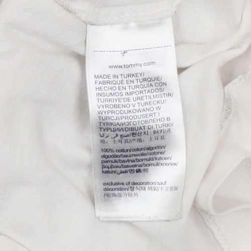 Tommy Hilfiger Boys White Long Sleeve Cotton Logo T-Shirt 4 Years