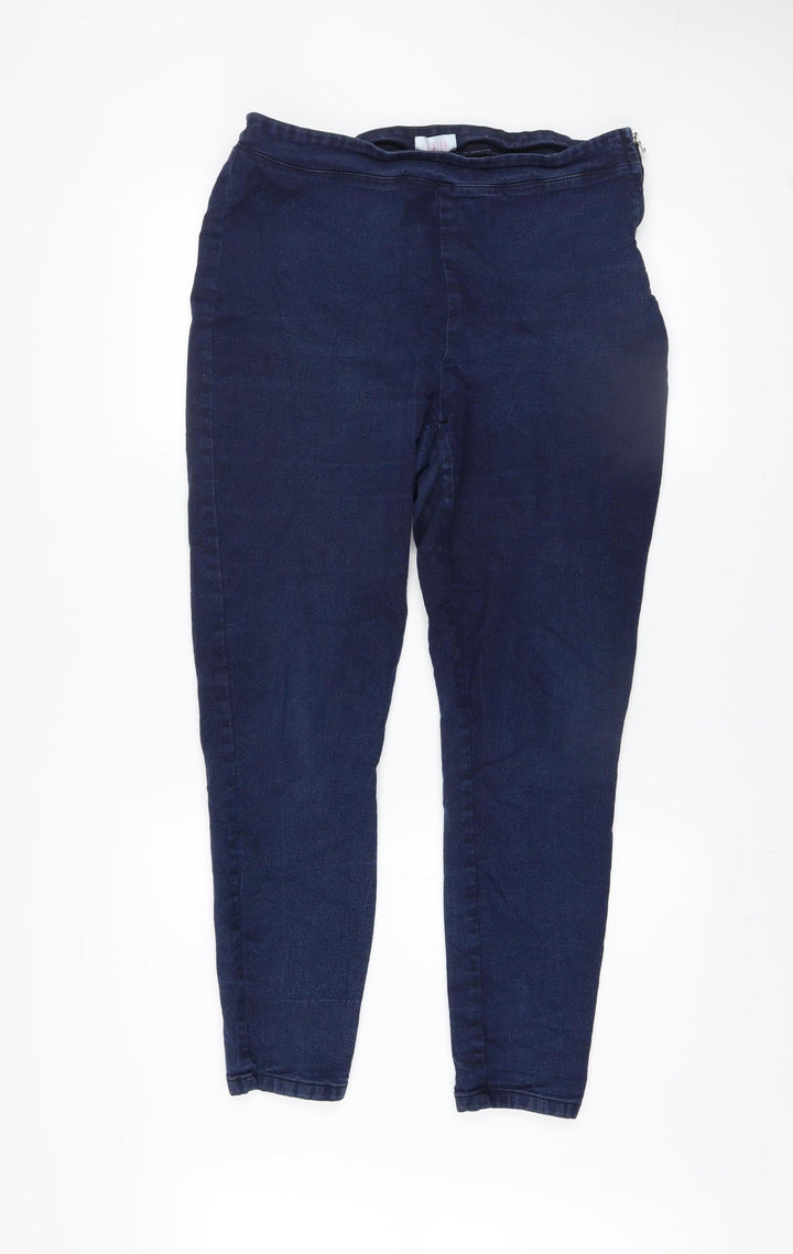 Savida Women Blue Skinny Mid Rise Stretch Jeans Size 14
