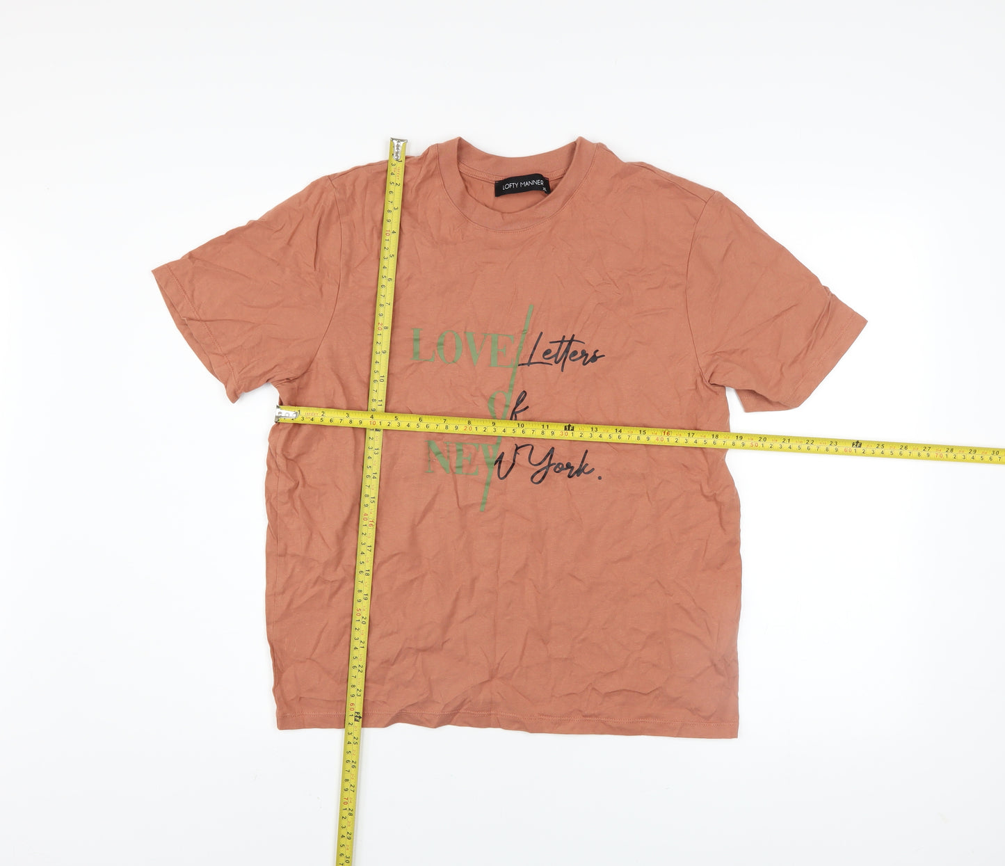 Lofty Manner Women’s Brown XL T-Shirt Crew Neck Short Sleeve Casual Top