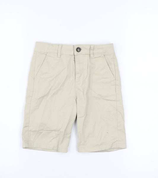 Marks and Spencer Boys Beige Chino Shorts 5-6 Years Cotton Blend