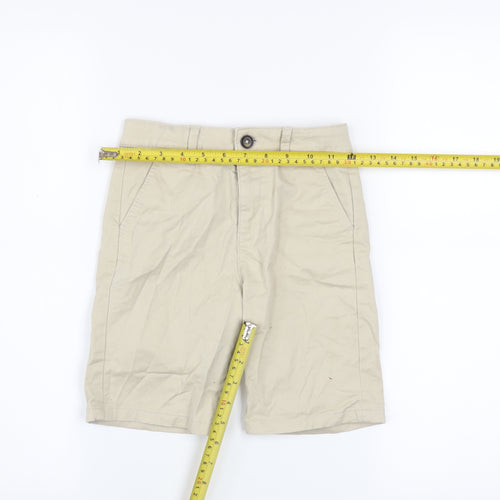 Marks and Spencer Boys Beige Chino Shorts 5-6 Years Cotton Blend