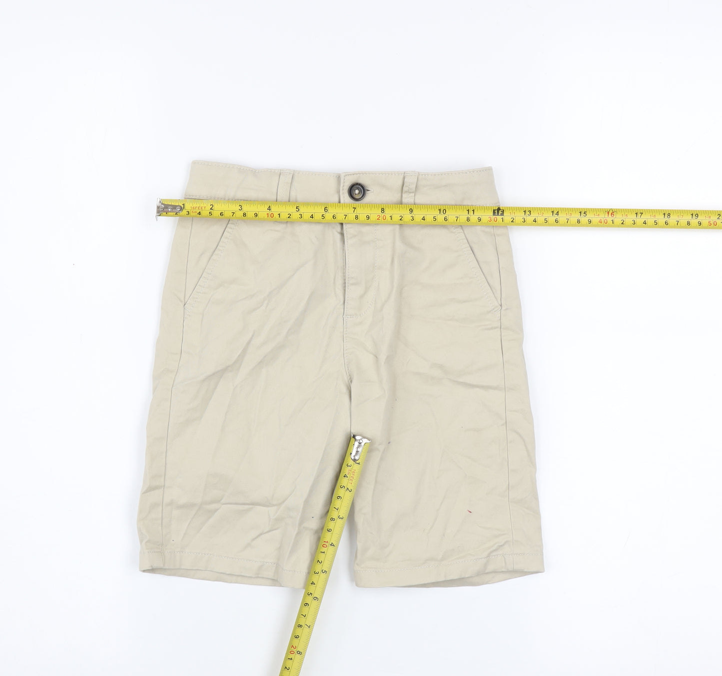 Marks and Spencer Boys Beige Chino Shorts 5-6 Years Cotton Blend
