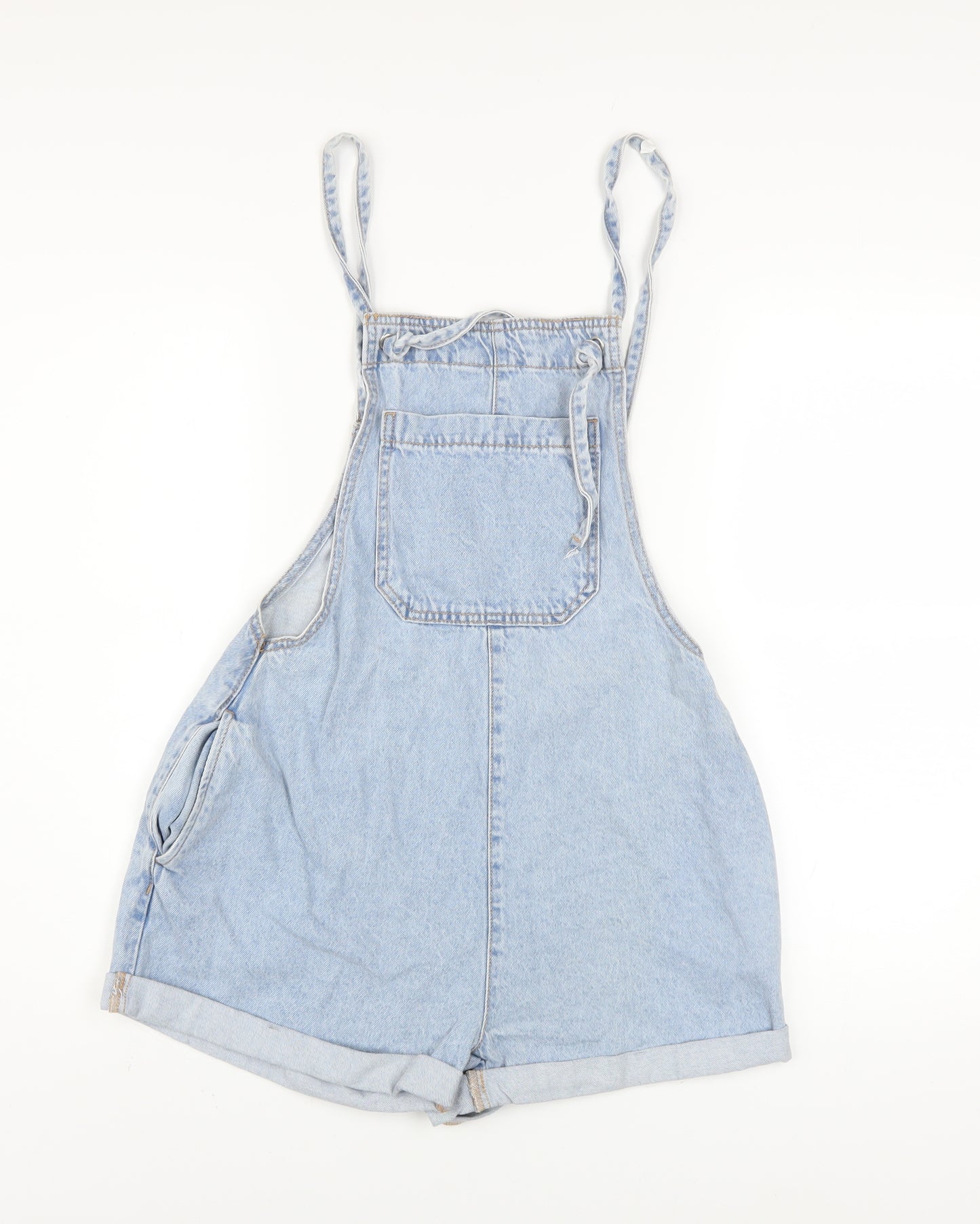 Denim Co. Women's Blue Denim Dungaree Playsuit Size 8