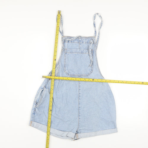 Denim Co. Women's Blue Denim Dungaree Playsuit Size 8