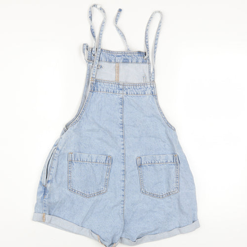 Denim Co. Women's Blue Denim Dungaree Playsuit Size 8