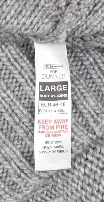 St. Bernard for Dunnes Men’s Grey Cable-Knit Button Cardigan Large