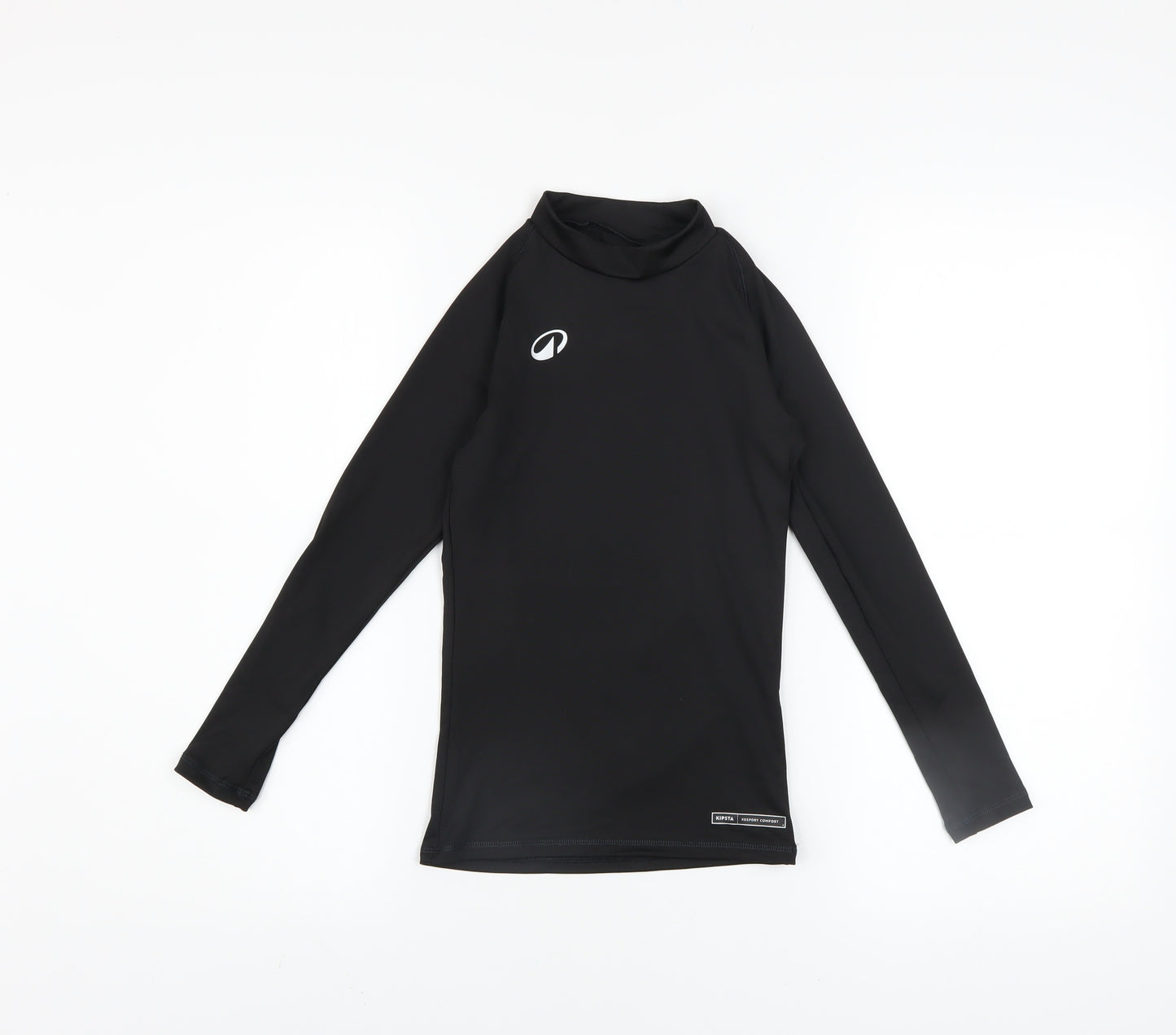 Decathlon Boys Black Long Sleeve Athletic Mock Neck Top 8-9 Years
