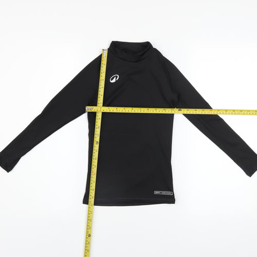 Decathlon Boys Black Long Sleeve Athletic Mock Neck Top 8-9 Years