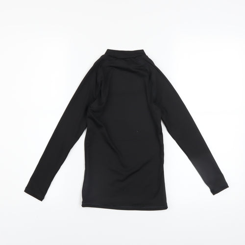 Decathlon Boys Black Long Sleeve Athletic Mock Neck Top 8-9 Years