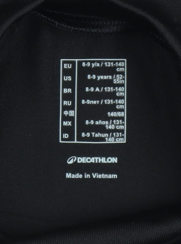 Decathlon Boys Black Long Sleeve Athletic Mock Neck Top 8-9 Years