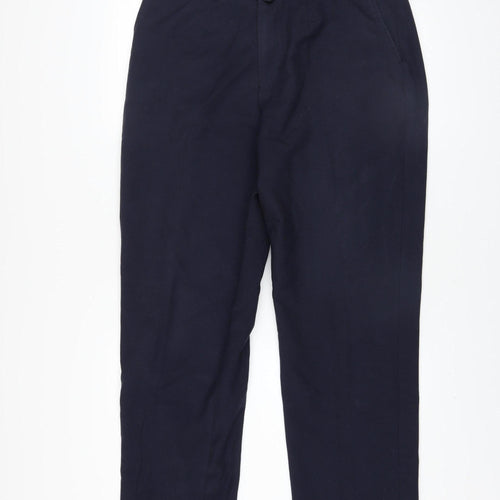 Vard Men’s Blue 36 Regular Fit Wool Blend Dress Trousers