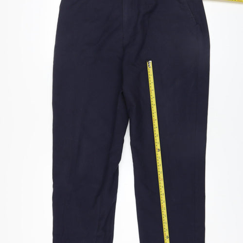 Vard Men’s Blue 36 Regular Fit Wool Blend Dress Trousers