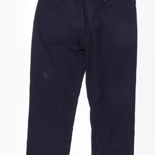 Vard Men’s Blue 36 Regular Fit Wool Blend Dress Trousers