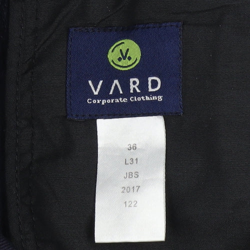 Vard Men’s Blue 36 Regular Fit Wool Blend Dress Trousers