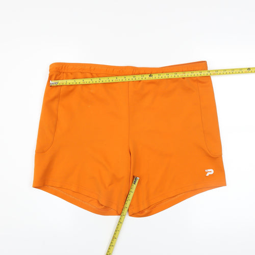 Patrick Mens Orange Athletic Shorts L Elastic Waist Quick Dry
