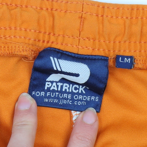 Patrick Mens Orange Athletic Shorts L Elastic Waist Quick Dry