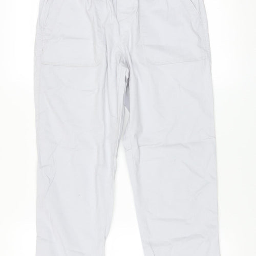 Dunnes Men's Grey Cotton Blend Chino Trousers Size S Elastic Waist