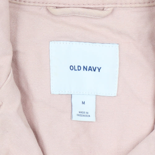 Old Navy Women Pink Cotton Blend Biker Jacket Size M