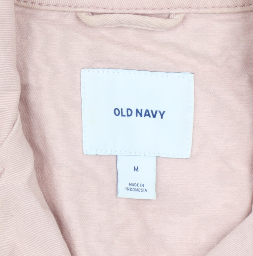 Old Navy Women Pink Cotton Blend Biker Jacket Size M