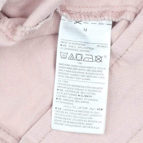 Old Navy Women Pink Cotton Blend Biker Jacket Size M
