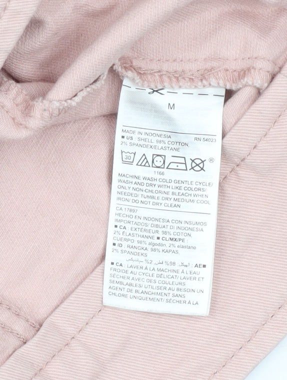 Old Navy Women Pink Cotton Blend Biker Jacket Size M