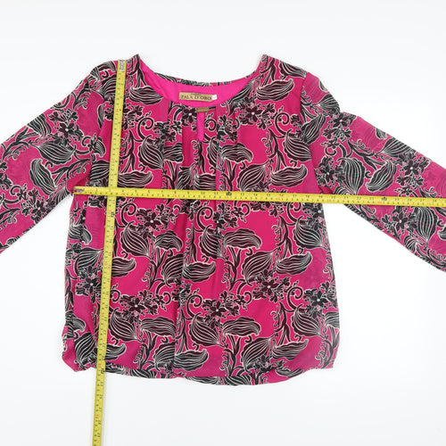 Pala D’Oro Women’s Pink Floral Blouse Long Sleeve XL Polyester Blend