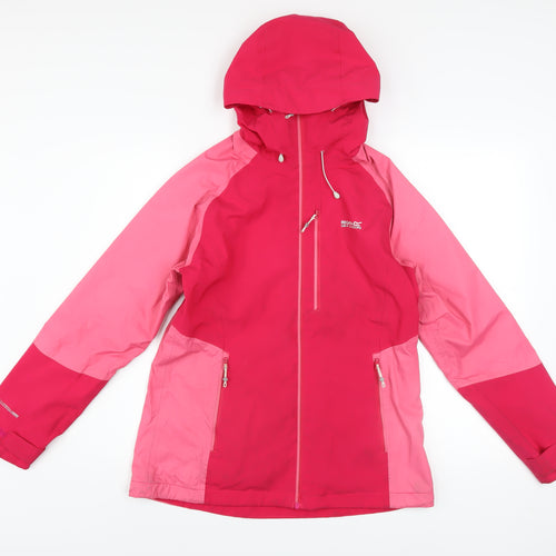 Regatta Womens Pink Waterproof Hooded Rain Jacket Size 10