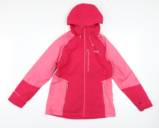 Regatta Womens Pink Waterproof Hooded Rain Jacket Size 10