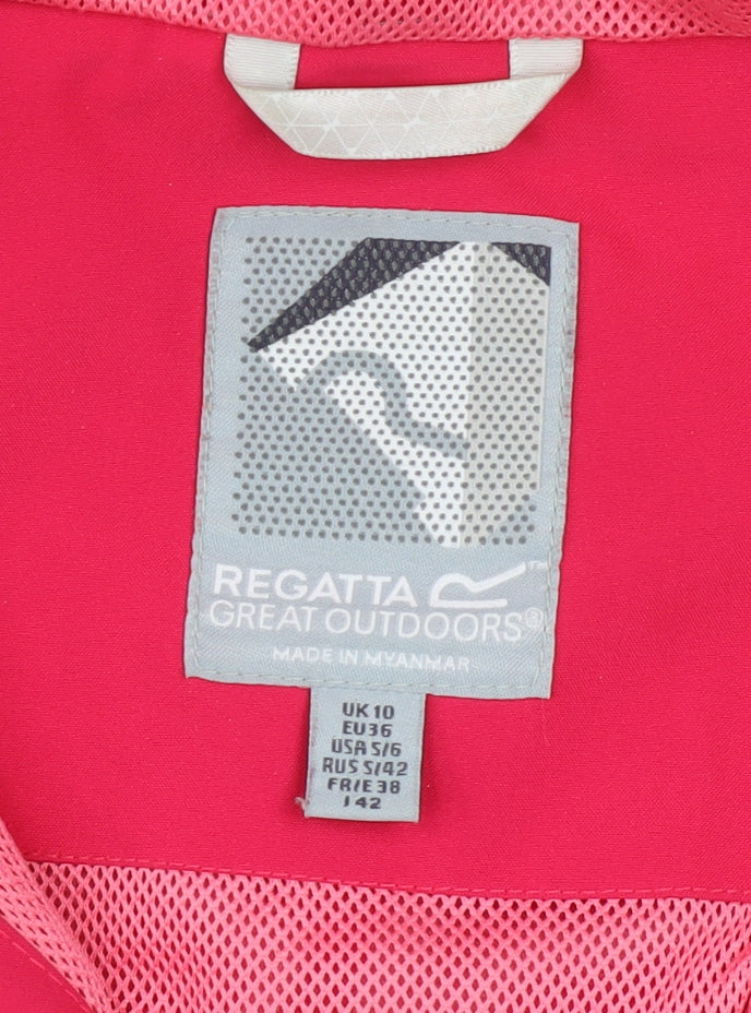 Regatta Womens Pink Waterproof Hooded Rain Jacket Size 10
