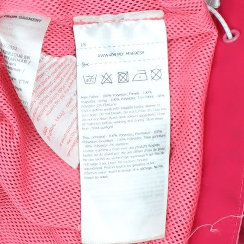 Regatta Womens Pink Waterproof Hooded Rain Jacket Size 10