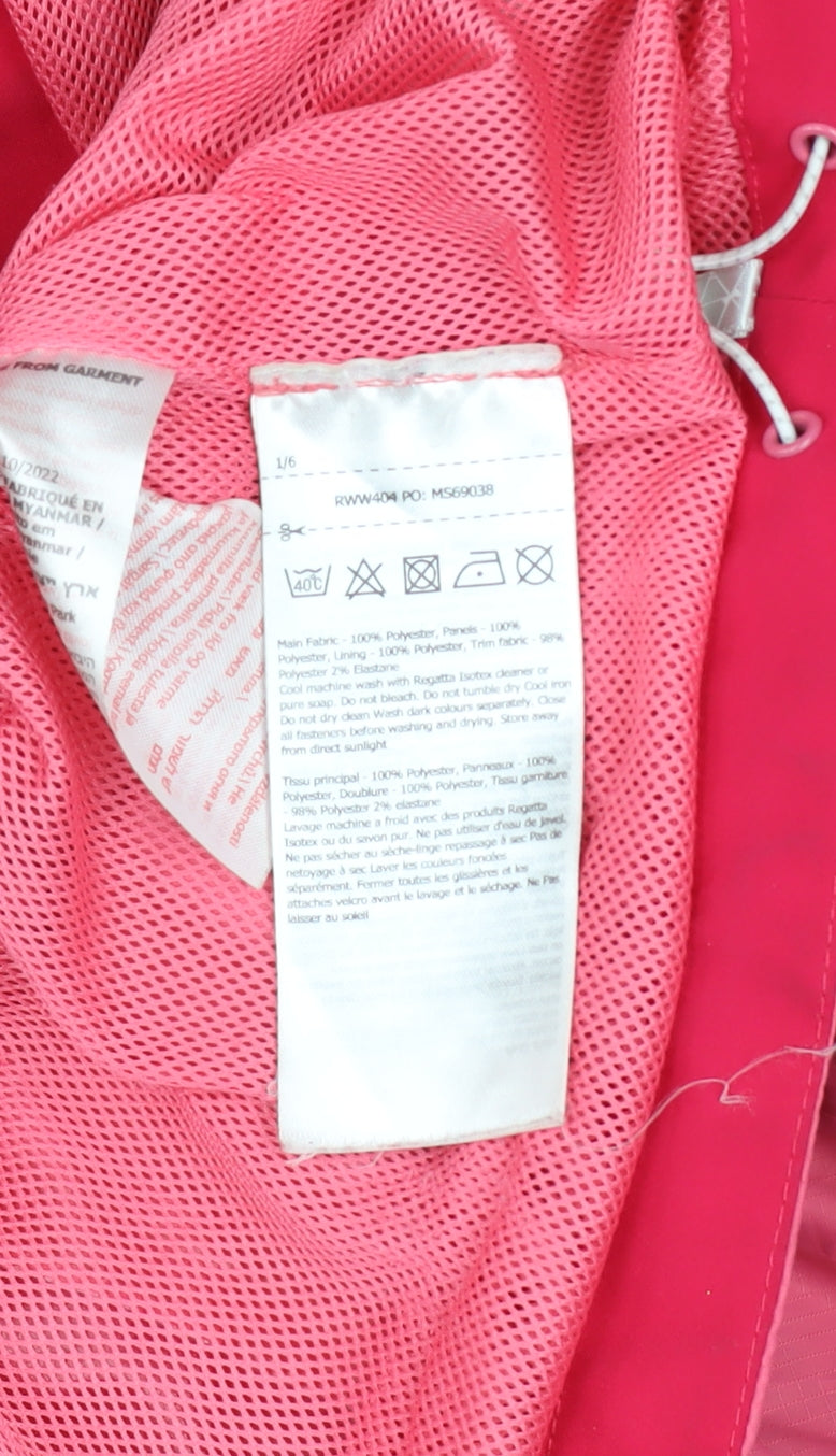 Regatta Womens Pink Waterproof Hooded Rain Jacket Size 10