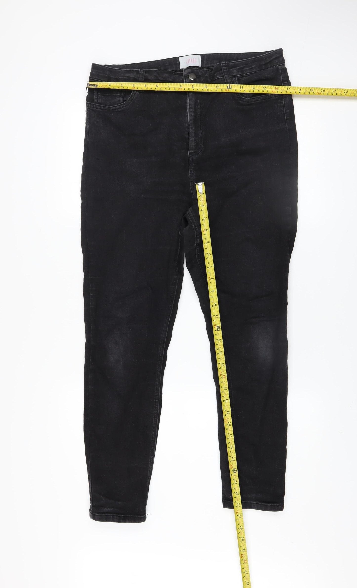 Savida Women’s Black High Rise Skinny Jeans Size 16 Stretch Denim