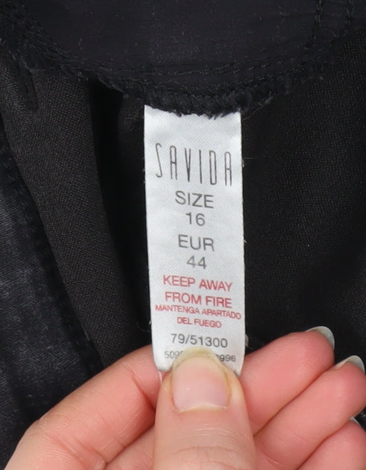 Savida Women’s Black High Rise Skinny Jeans Size 16 Stretch Denim