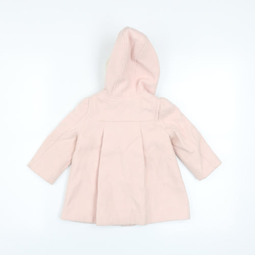 Baby GAP Girls Pink Faux Fur Hood Duffle Coat 18-24 Months Lined Winter