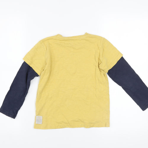 FatFace Boys Yellow Sequin Bike Long Sleeve T-Shirt 6-7 Years