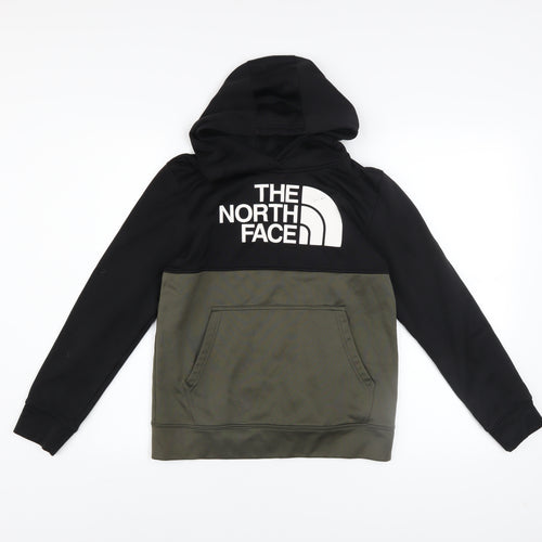 The North Face Boys Black Pullover Hoodie L Fleece Logo Sweatshirt