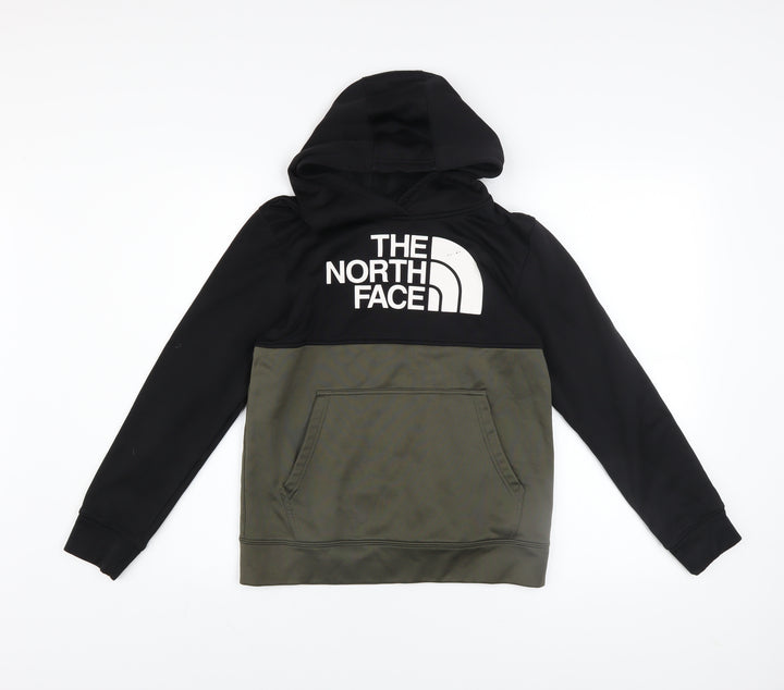 The North Face Boys Black Pullover Hoodie L Fleece Logo Sweatshirt