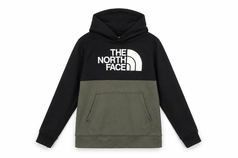 The North Face Boys Black Pullover Hoodie L Fleece Logo Sweatshirt