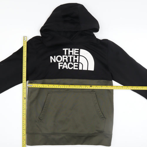 The North Face Boys Black Pullover Hoodie L Fleece Logo Sweatshirt