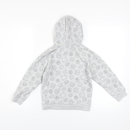 Super Mario Boys Grey Hoodie 6-7 Years Pullover Fleece Graphic Print