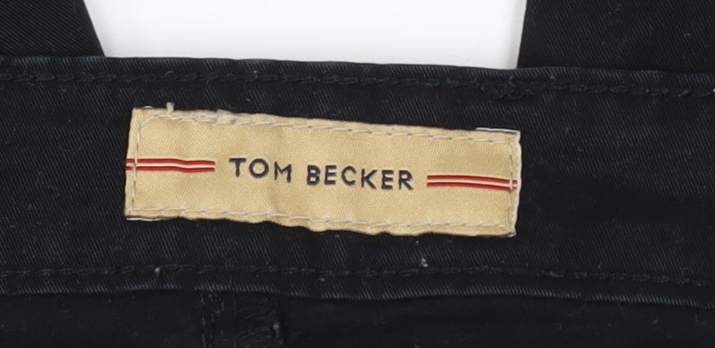 Tom Becker Men's Black Cotton Chino Trousers Size 36 Regular