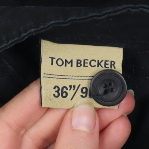Tom Becker Men's Black Cotton Chino Trousers Size 36 Regular