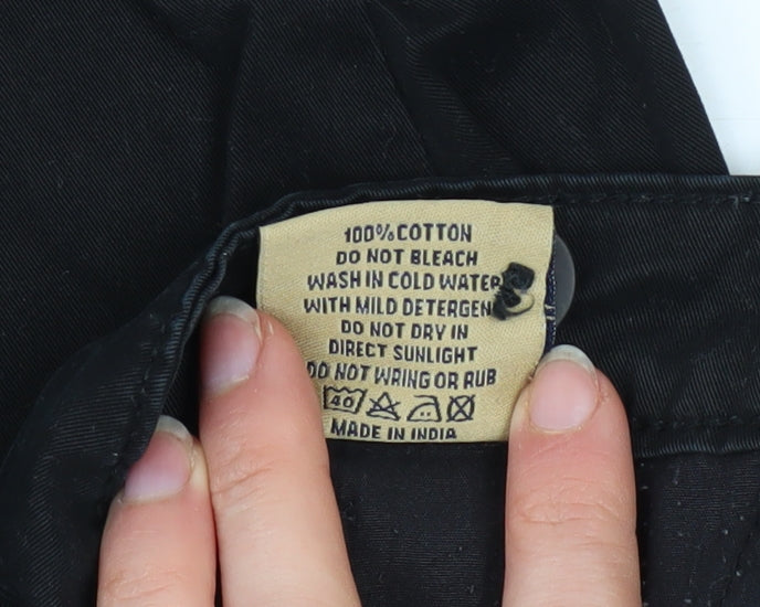 Tom Becker Men's Black Cotton Chino Trousers Size 36 Regular